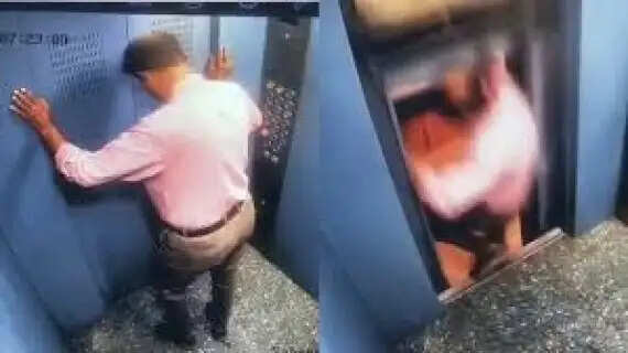 Death Defied in Valsad Watch the Terrifying Moment a Gujarat Lift Shoots Up with Doors Open