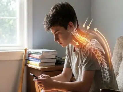 The long-term harm of text neck on the spinal growth of teenagers